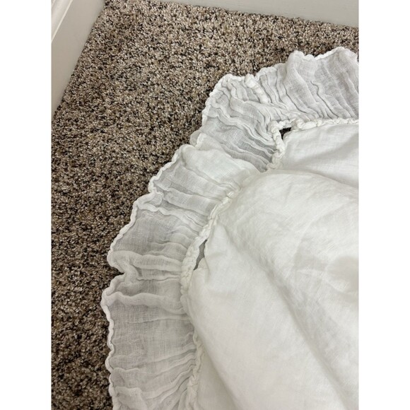 Bella Notte White Linen Whisper Deluxe Shams With Ties Set Of 2 - Picture 7 of 10